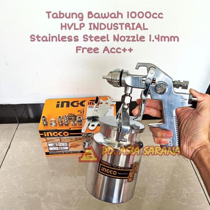 DAXZI Air Spray Gun 1000ml INGCO ASG2101 Tabung Bawah HVLP Cat Profesional