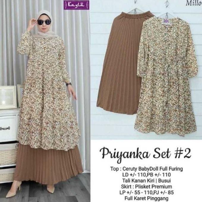 BEST SELLER oneset dress milenial Setrok polo shirt setelan gamis wanita Muslimah Long Tunik luna to