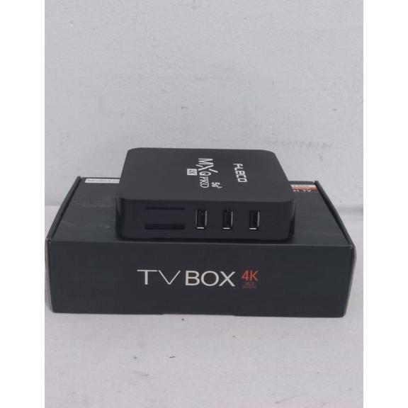 BIG PROMO Tv box Android 4K HEVC Fleco MXQ memory 2GB Storage 16GB dus Hitam Android versi 12.0