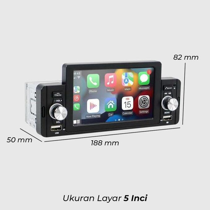 Head unit single din Car Audio Touchscreen Bluetooth 1 DIN Tape Mobil