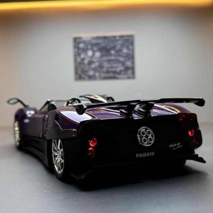 (R341) Diecast Pagani Zonda HP barchetta 1:24 Pajangan Mainan Hadiah With Light Sound & Pullback