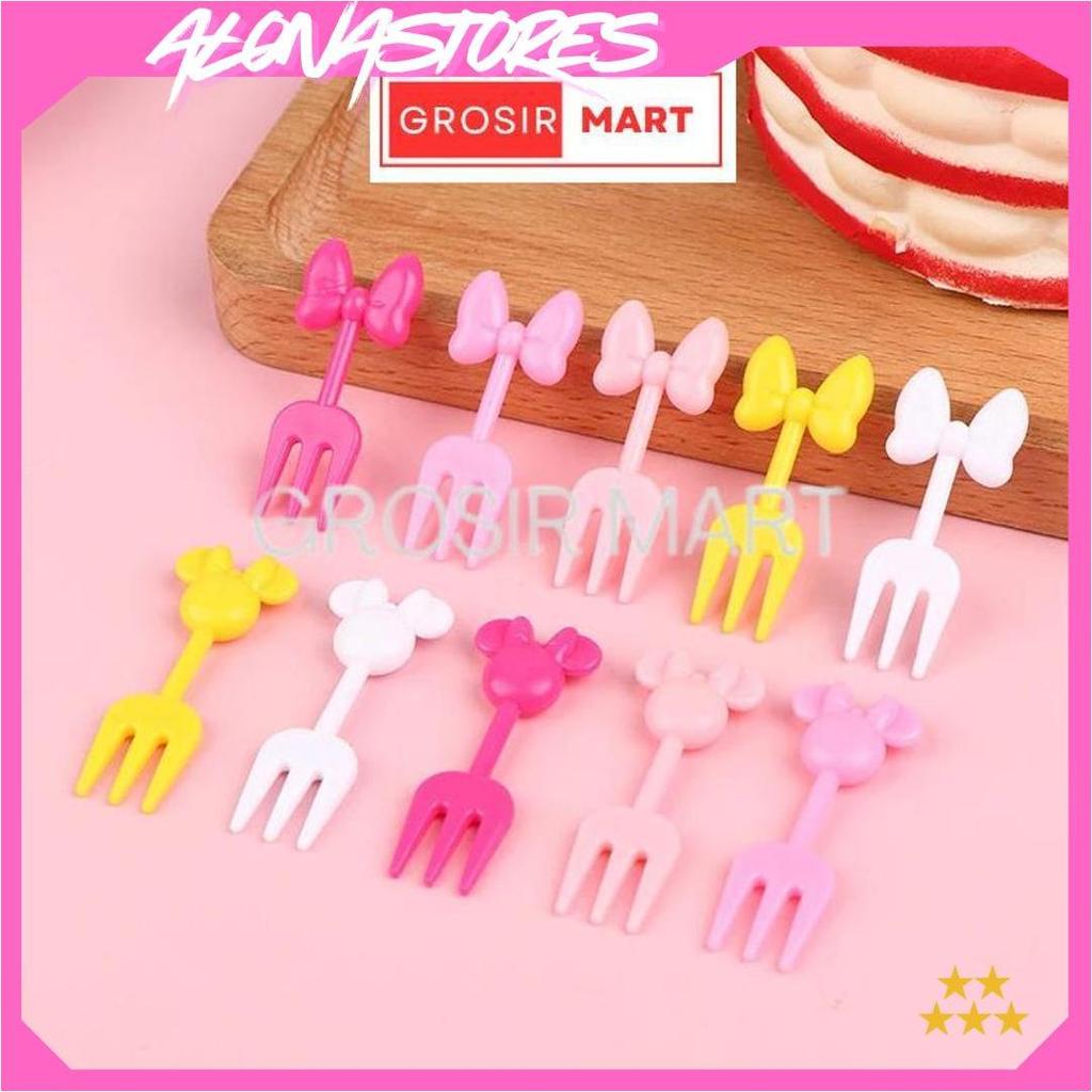 GrosirMart Tusukan Bento Karakter Garpu Bento Buah Motif Kacamata Foodpicks Tools Dekorasi Bento Tus