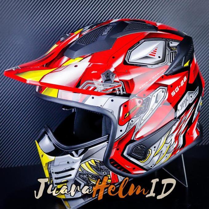 JPX HELM MX726R MX09 / SUPER BLACK / MX726 R CROSSOVER MX 726
