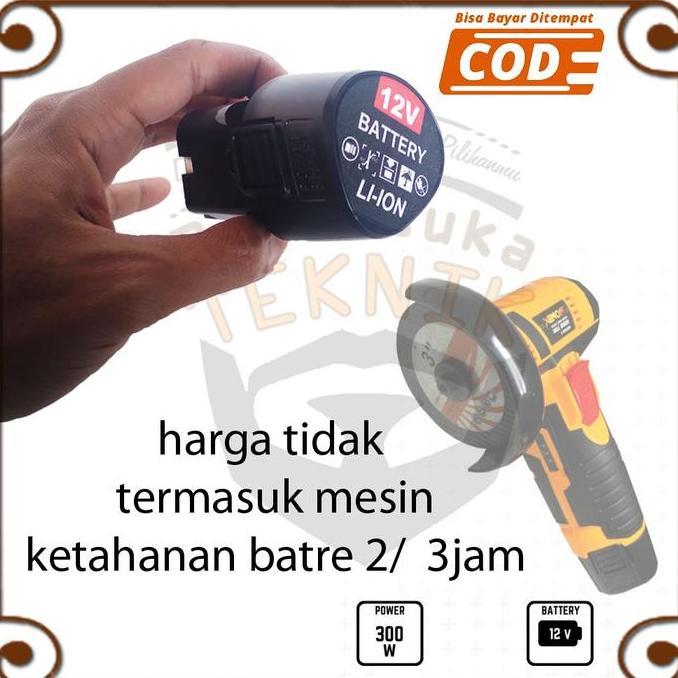 AHROKA XENON CDAG300 Cordless Mini Batre 3" Gerinda Baterai 3 Inch 12V