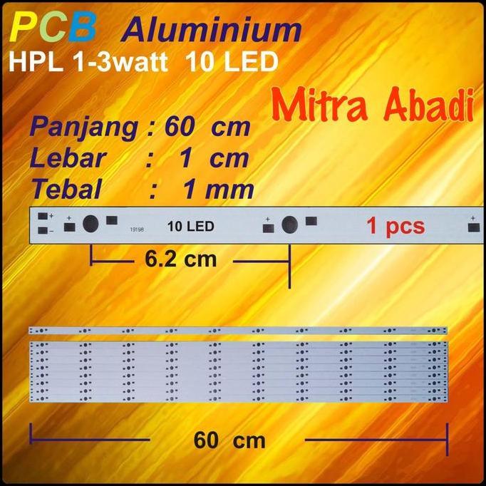 YOGSIXO Long Aluminium PCB HPL 10 Watt/Papan PCB Aluminium HPL 10 Watt 60 cm
