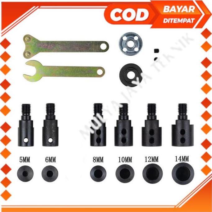 IYLBISC Paket Adaptor Bor Ke Gerinda Arbor Mandrel +  Konektor Dinamo 775