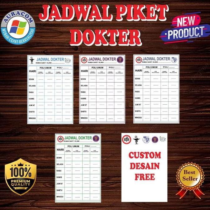 Akrilik jadwal piket dokter,bidan.perawat,dan custom Pen skrup