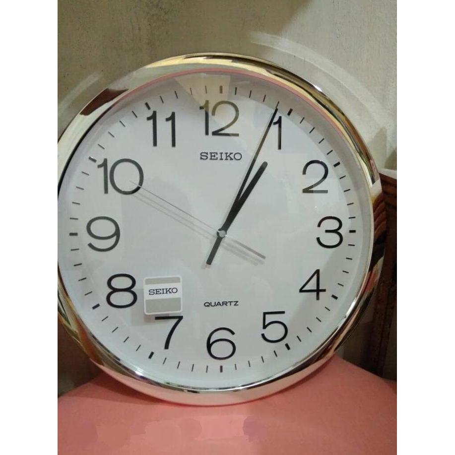 Jam Dinding Seiko Ukuran Besar Diameter 40 cm 16 Inch Putih Original