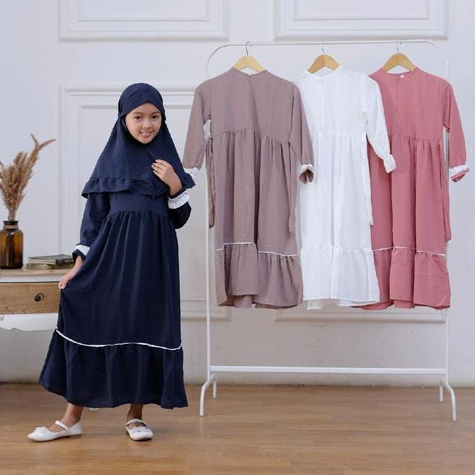 GAMIS SET HIJAB ANAK PEREMPUAN UMUR 3-8 TAHUN