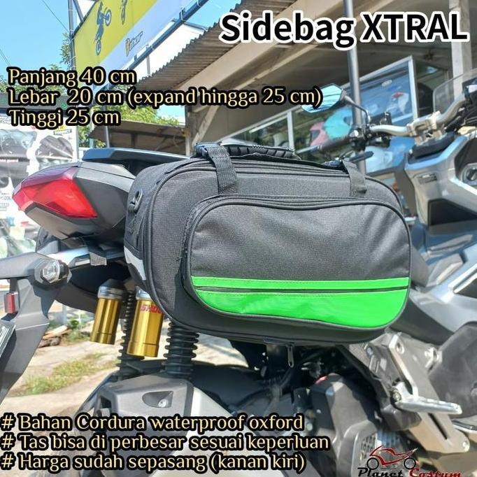 HMSB5 Abu Sidebag Xtral Tas Motor Bagasi Jas Hujan Sepatu Rompi Pakaian Jaket Terbaru Sport Cordura 