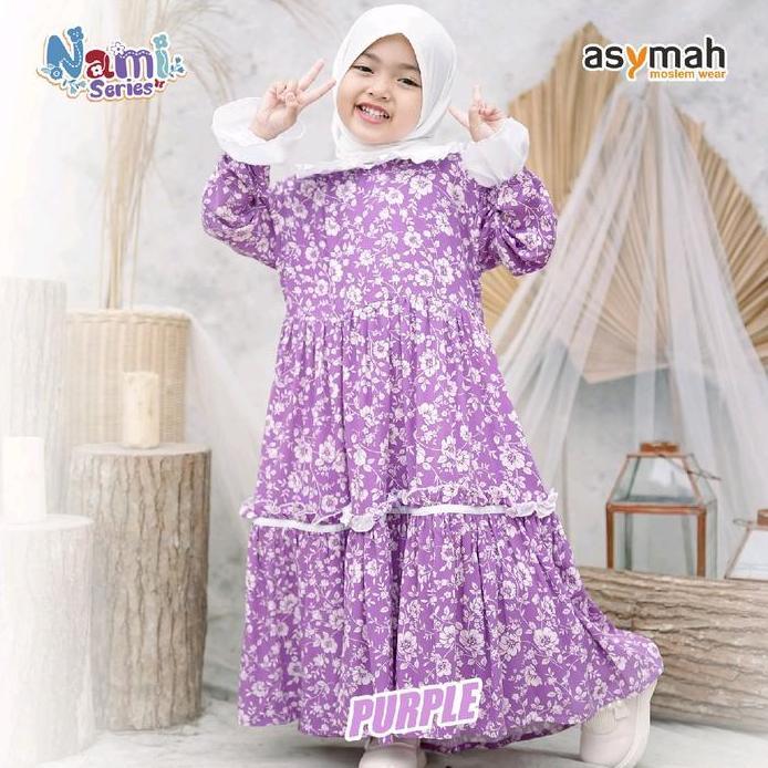 [LIMITED EDITION]GAMIS ANAK RAYON BUNGA NAMI DRESS WARNA PURPLE BY ASYMAH