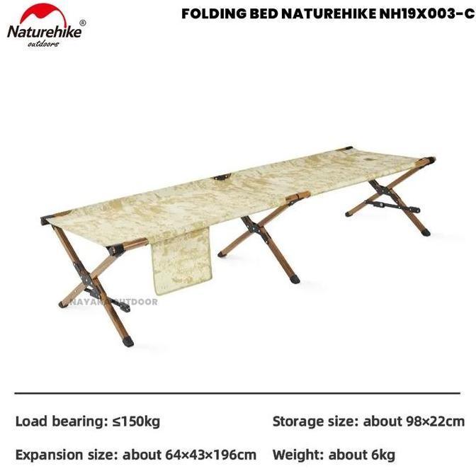 Velbed Naturehike NH19X003-C Folding Bed Kasur Tidur Lipat Tempat Tidur Pelbed TNI Camping Outdoor