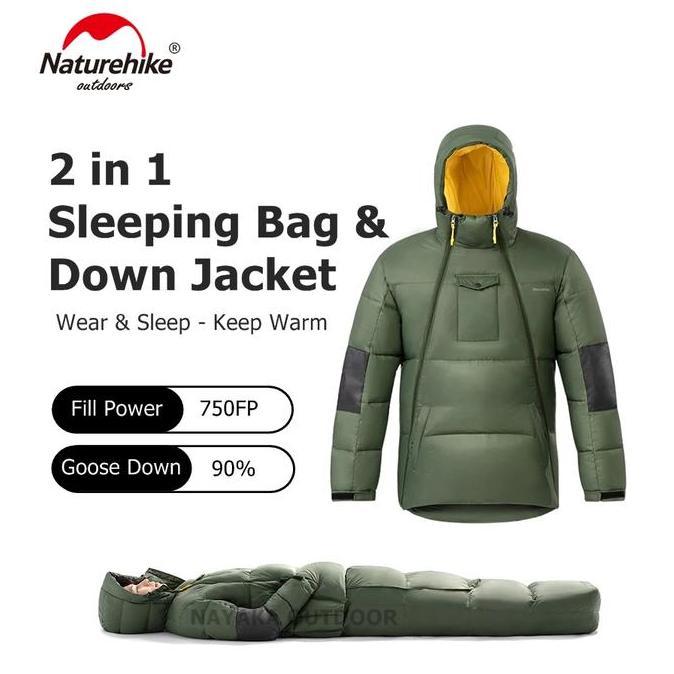 Sleeping Bag Bulu Angsa Jaket Gunung 2in1 Down Naturehike NH21YR001