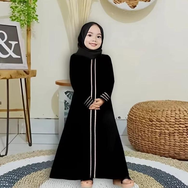 Grade Ori Abaya Turkey Couple Ibu Dan Anak Renda Gold Gamis Abaya Anak Perempuan Cantik Gamis Muslim