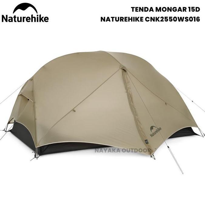Tenda Camping Naturehike Mongar 15D CNK2550WS016 Tenda Ultralight Hiking Double Layer Kemah 3 Orang 
