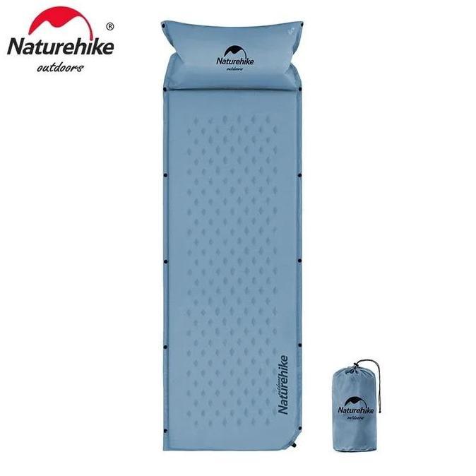 Matras Self Inflate Single Naturehike NH15Q002-D Sleeping Pad Dengan Bantal Matras Camping Spon Lipa
