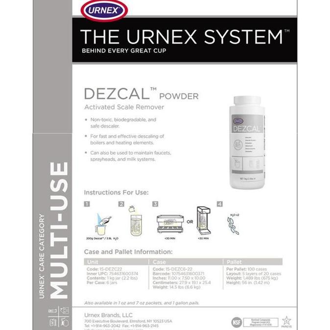 Ready Urnex Dezcal Coffee Machine Descaler Cleaning Powder - Bubuk Pembersih Kerak Non Cafetto
