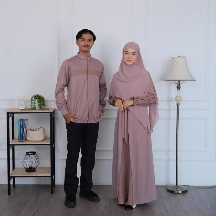 Riskirich Sarimbit Athar Annaya Rose Brown Baju Couple Keluarga 2026