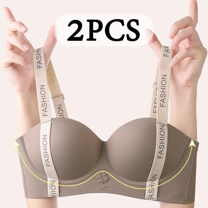 2PCS BH Wanita Lembut & Ringan Bra Tanpa Kawat Seamless, Tidak Meninggalkan Bekas S-2XL-2401