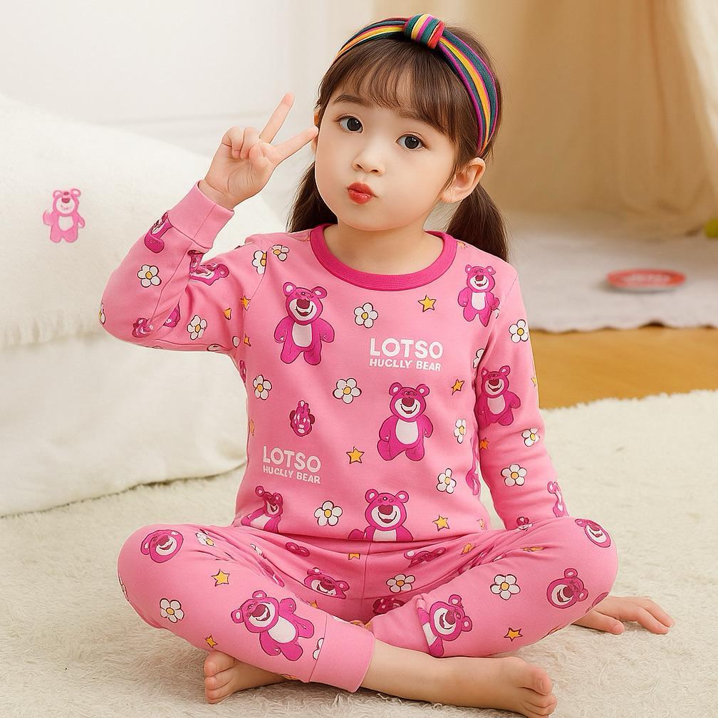 Promo Baru Baju Tidur Anak-Anak Lotso Perempuan Umur 1-10 Tahun (Beondream) [Lotso Pink]