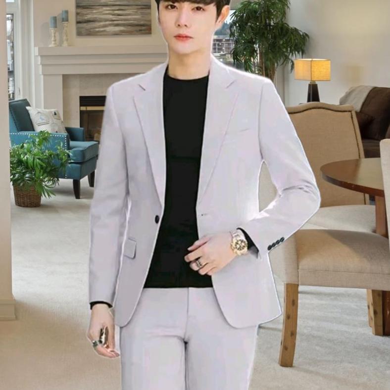 NEW JAS BLAZER FORMAL PRIA SLIM FIT HITAM CASUAL SANTAI