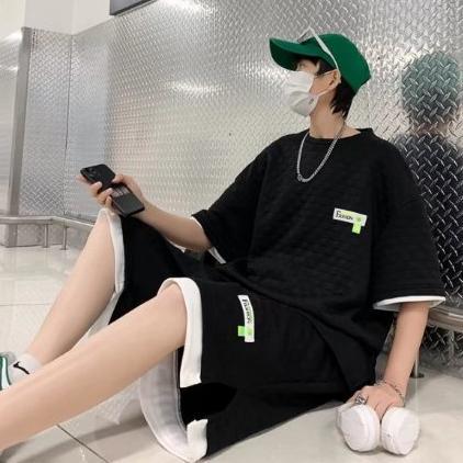 TERMURAH Baju 1 Set Pria Baju Set Oversize Korean style pria baju setelan dewasa kaos pria terbaru c