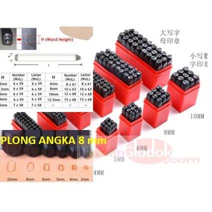 Ready plong angka 8mm / plong ketok angka 8mm/plong ketok/plong