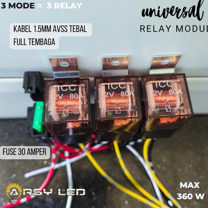 Kabel Relay Set Lampu Sorot Senlo BiLED Dioda Tembak D2 Laser 4 Kawat 12v 80a Tembaga Asli Tebal Mot