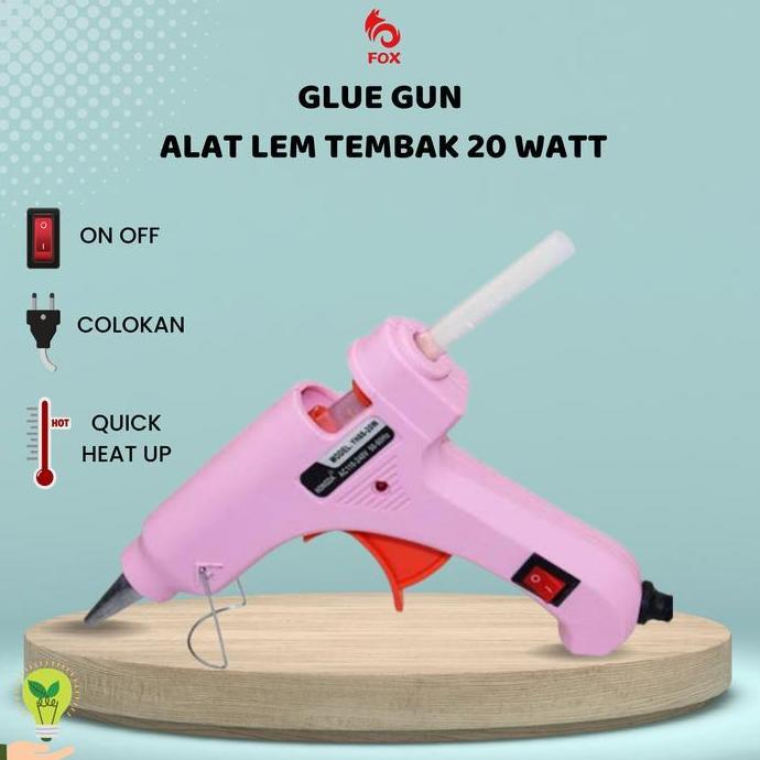 ARUMKIKI_VARIAN - GLUE GUN / ALAT LEM TEMBAK 20W / ALAT LEM TEMBAK WARNA PINK & KUNING