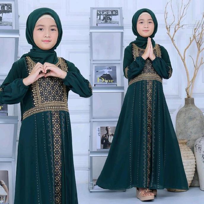 Gamis Abaya Anak Cindy Varian Warna Elegan - Busana Muslim Anak Cewek 5-12 Tahun