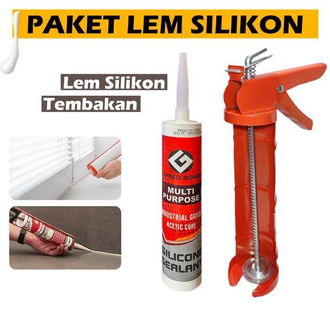 SASCALA Paket Lem Silikon Kaca Akrilik / Alat Tembak Lem Silikon Akrilik / Tembakan Lem Kaca Aquariu