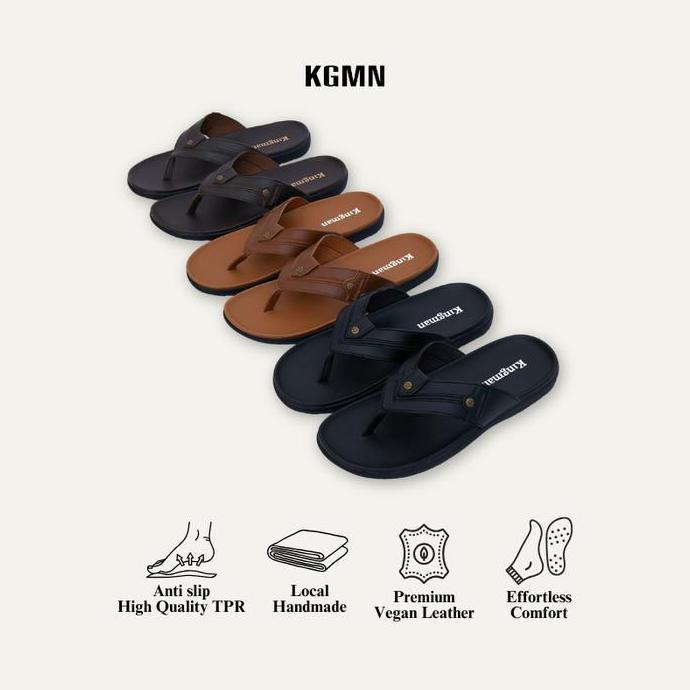 Kingman Sandal Pria Leicester Premium Stylish Original Sandal Kulit Pria Kualitas