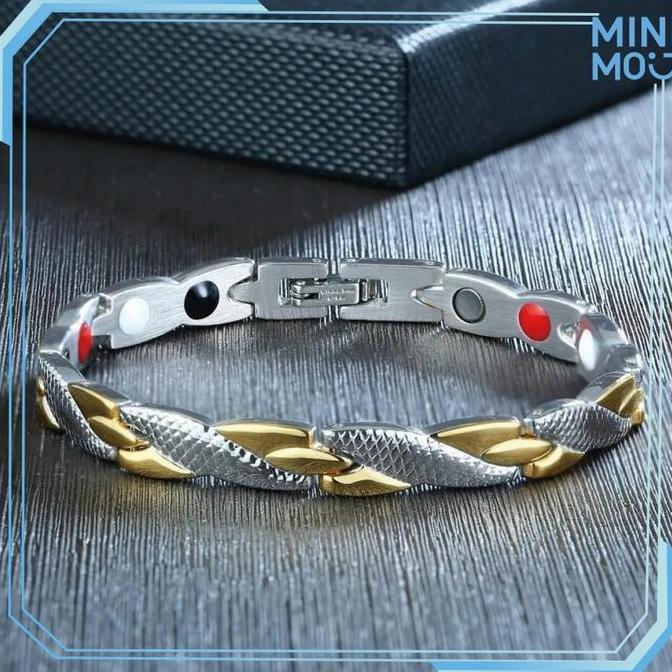 REDDAR Gelang Magnetik Kesehatan Motif Naga Paduan Seng Untuk Pria Dan Wanita Fashion Perhiasan Warn
