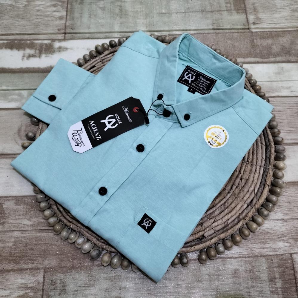 NEW Kemeja Polos Pria Lengan Panjang Model Slimfit Baju Hem Lengan Tangan Panjang Cowok Dewasa Remaj