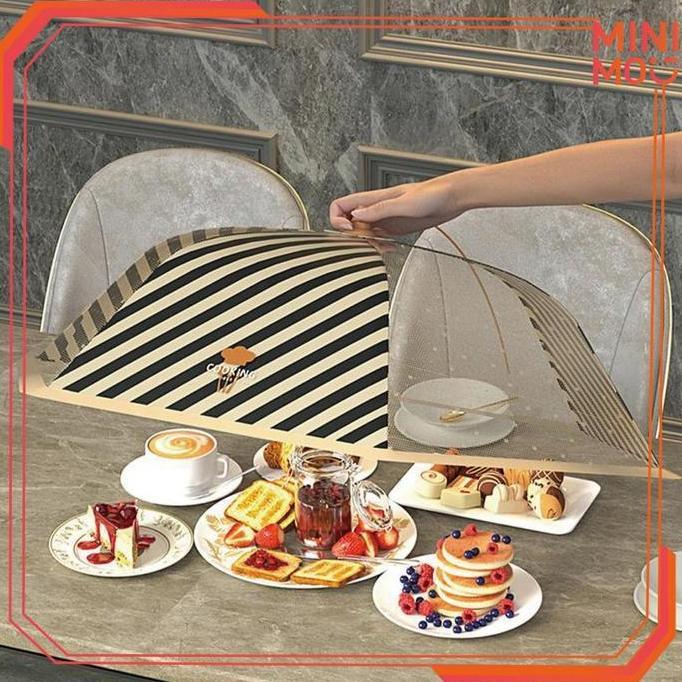 REDDAR Jaring Pelindung Penutup Makanan Payung Foldable 70CM EXTRA BESAR Dengan Fitur Estetik Bentuk