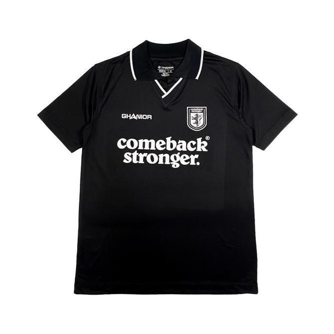 Ghanior Comeback Stronger Casual Jersey Vintage Retro Regular Fit Simple Elegan Warna - BLACK WHITE 
