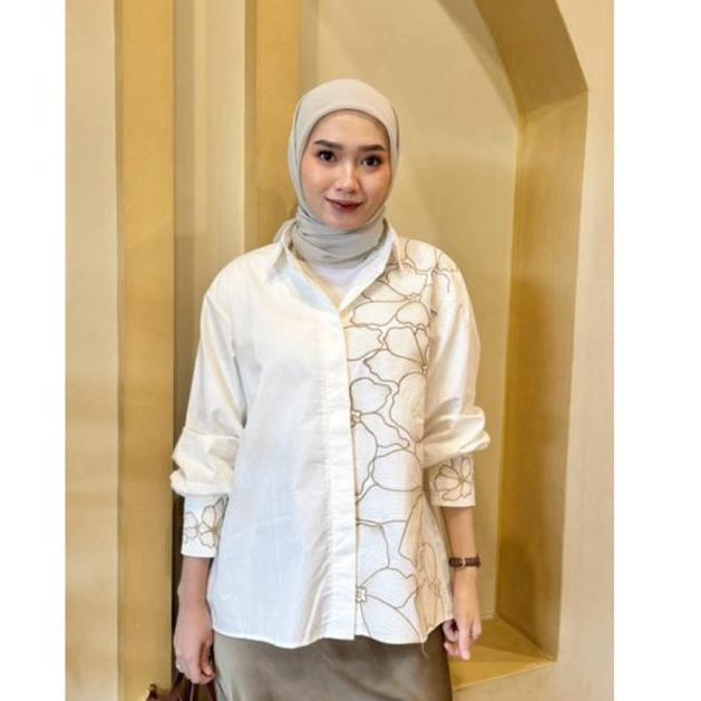 Kalsandffrey Luisa Shirt Atasan Wanita Kemeja Wanita Aesthetic Earth Tone