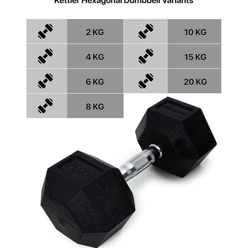 Kettler Fixed Hexagonal Dumbbell 10Kg 706-040