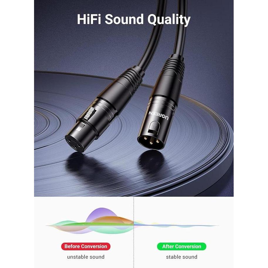 Ugreen Kabel Aux Audio Microphone Xlr Male To Female Microphone Karaoke Condenser