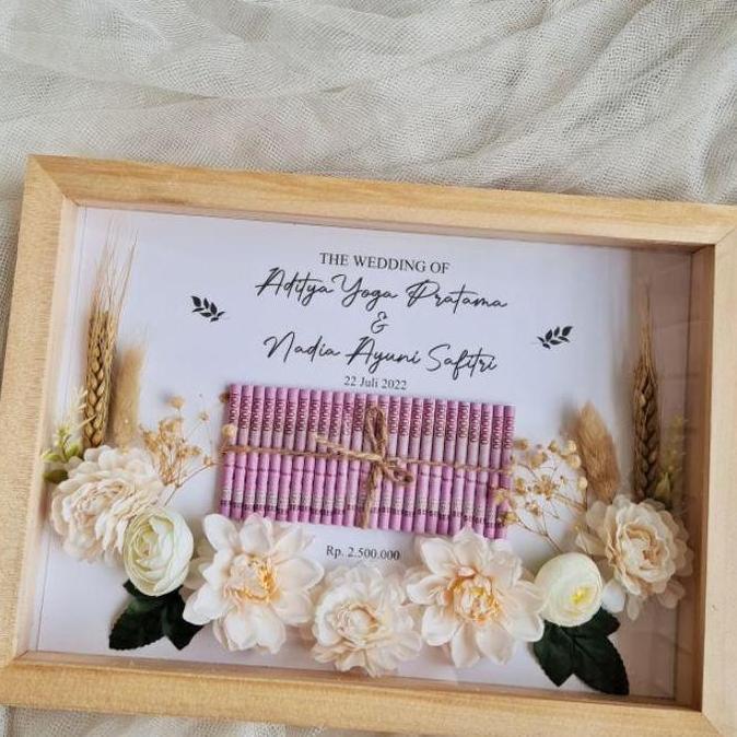 FLEUR Bingkai Mahar Pernikahan / Frame Mahar Uang Mainan DS