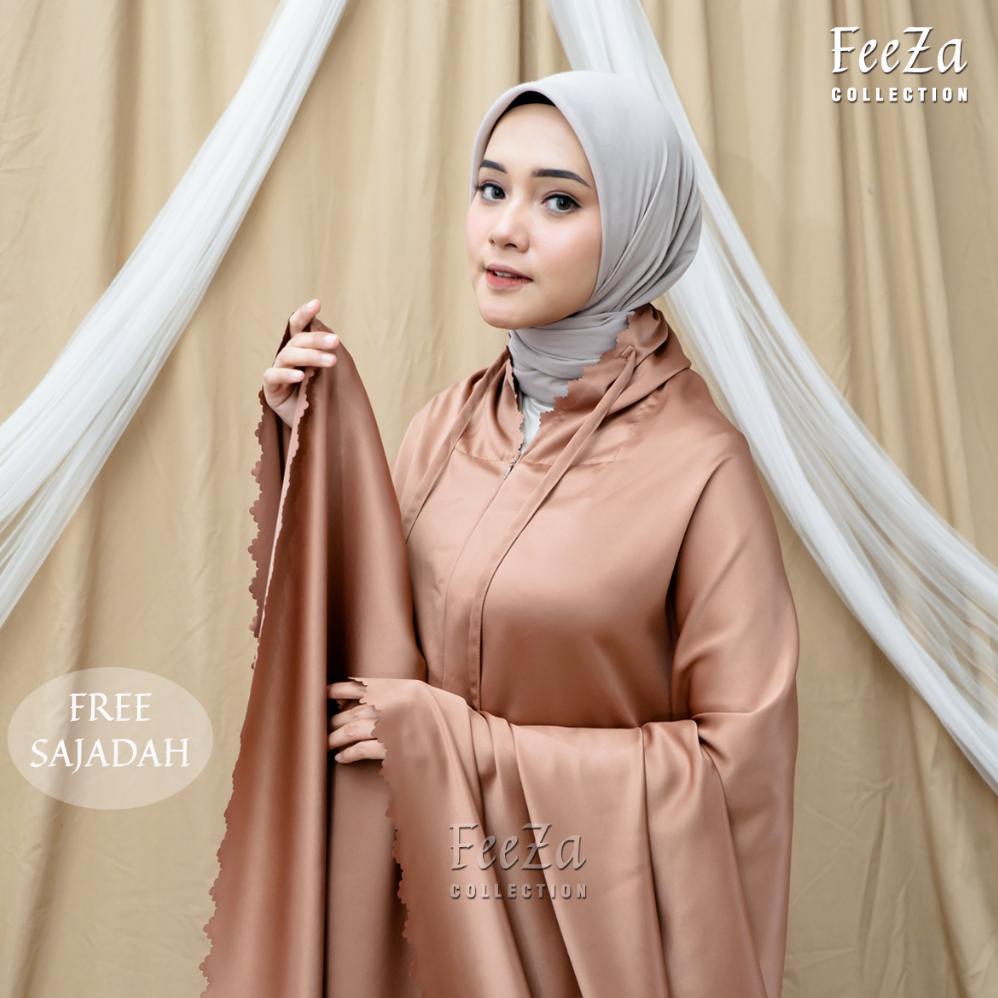 Free Ongkir Mukena Dewasa Feeza 2In1 Laser Cut Set Sajadah Tas - Mukenah Dewasa Mukena Traveling Muk