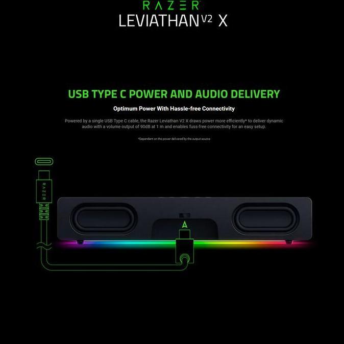 Razer Leviathan V2 X - Compact, Usb Type C Pc Soundbar