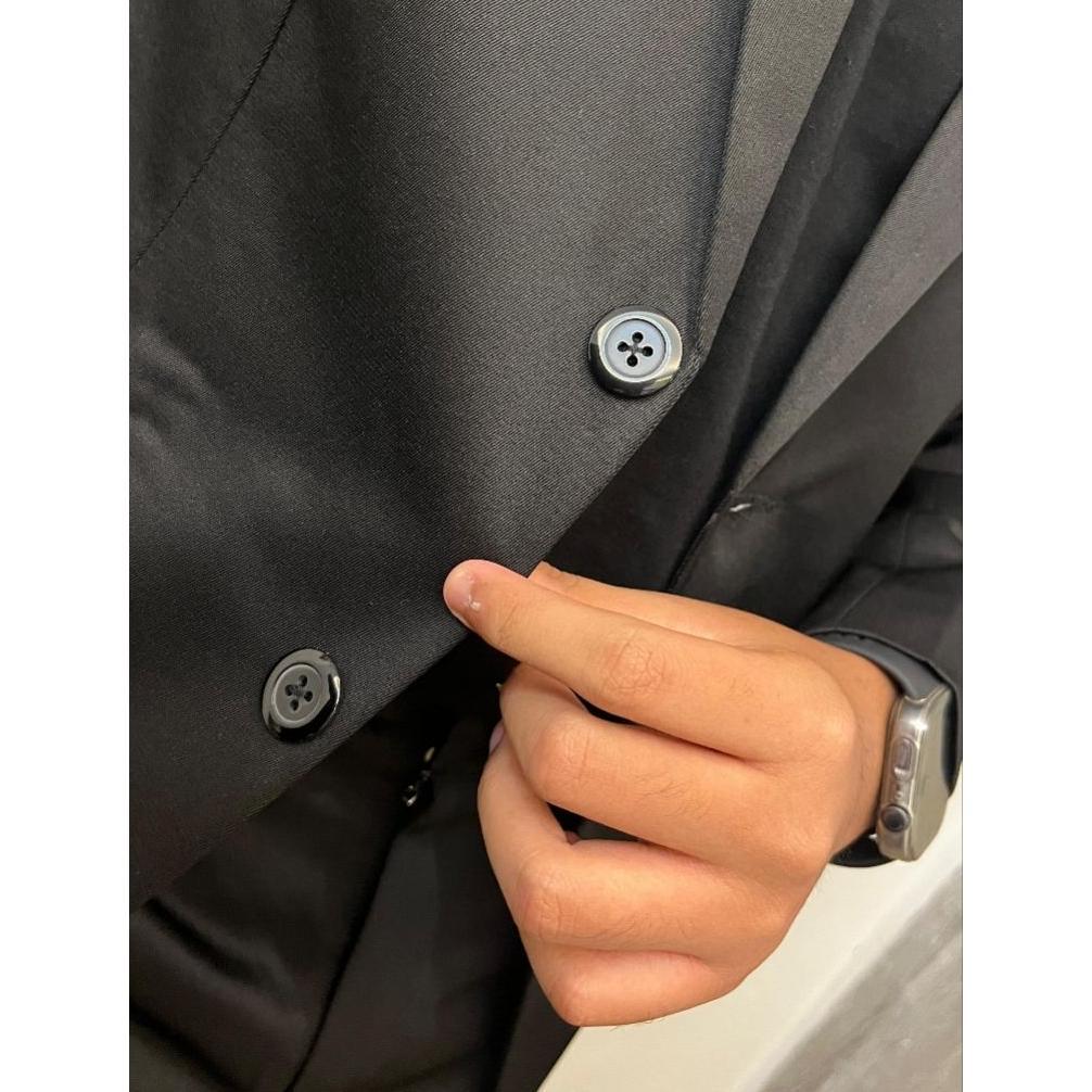 Best Seller Dearga Daza Black Setelan Jas Celana Pria Formal Slimfit Hitam Anak Muda Wisuda