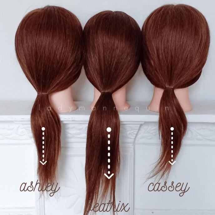 (ASHLEY) Patung Manekin Rambut / Kepala Patung Rambut / Sanggul Hairdo GS