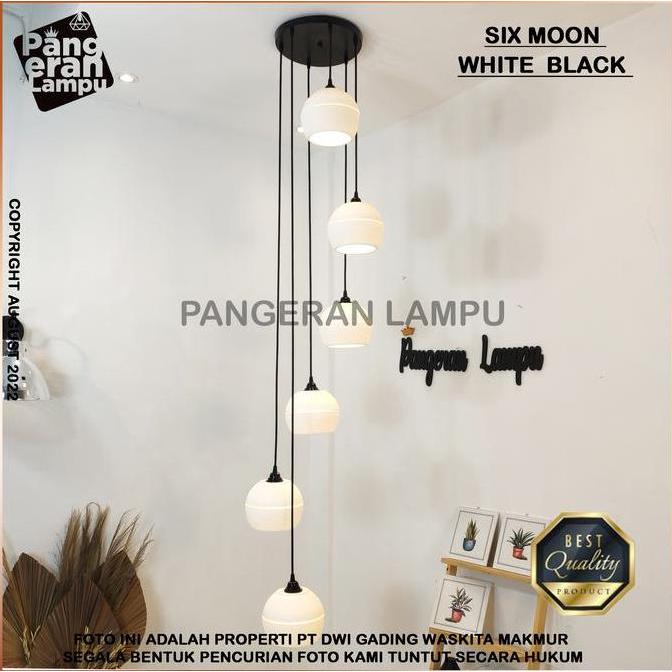 Lampu Gantung/Lampu Hias/lampu Void 1 set MOON isi 6 White
