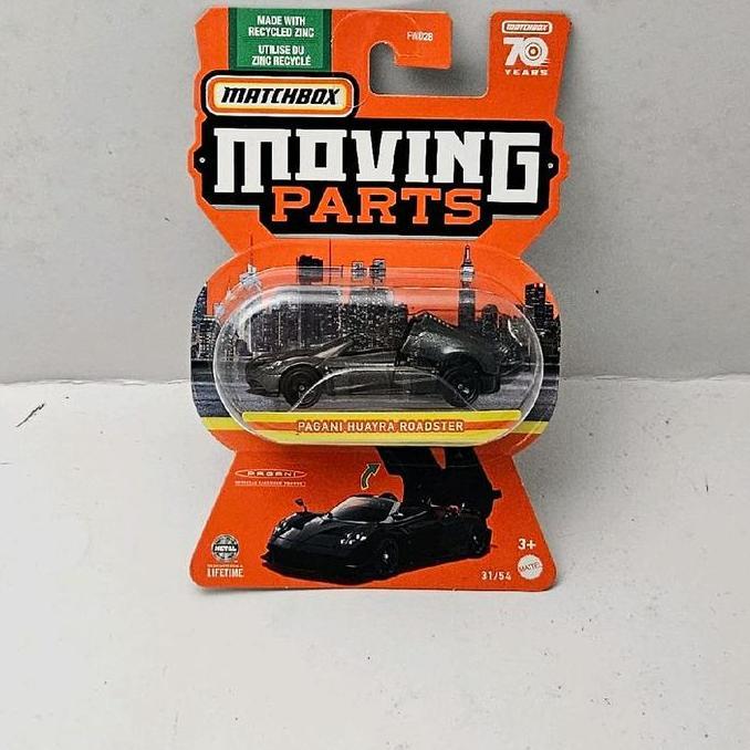 ORIGINAL MATCHBOX MOVING PARTS PAGANI HUAYRA ROADSTER BLACK