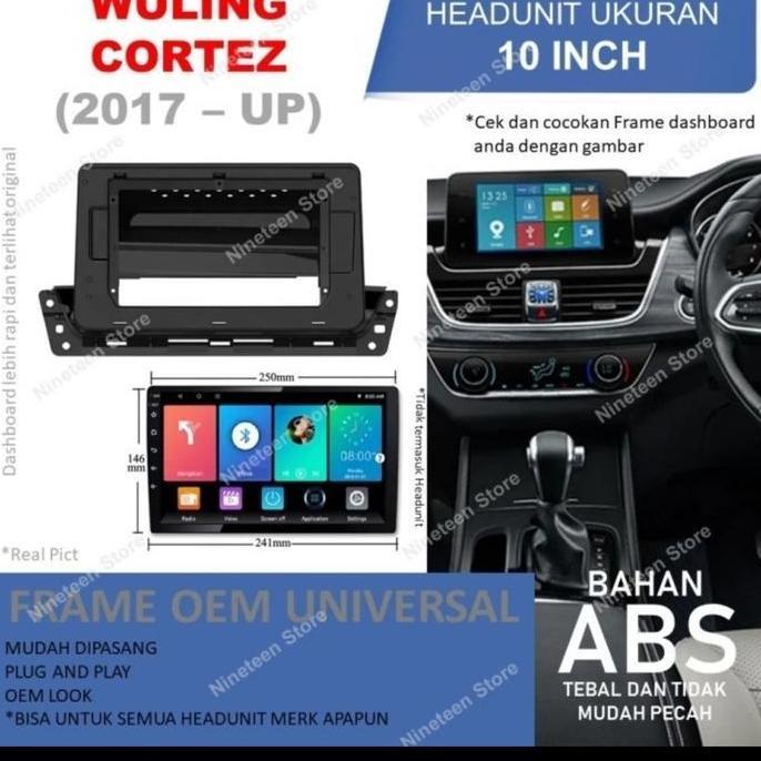 FREM ANDROID "10 INCH" WULING CORTEZ + SOKET PNP CORTEZ 2021-2023