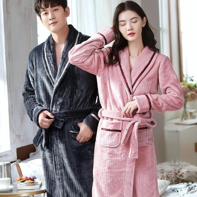 Kimono Handuk / Jubah Handuk / Baju Handuk Kimono Dress Bathrobe Couple Dewasa Pria   Wanita Unisex