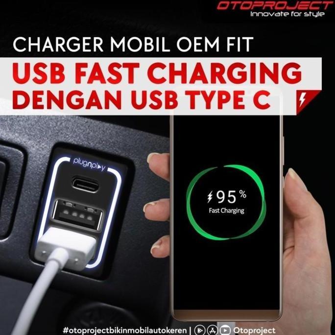 USB Fast Charging Otoproject Honda Brio Mobilio BRV Charger Hp Mobil
