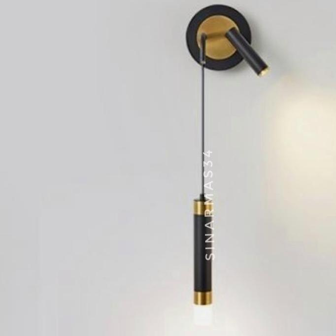 Lampu Dinding Matchstick 60051 Hitam WallLamp Nordic Rigby Wall Sconce